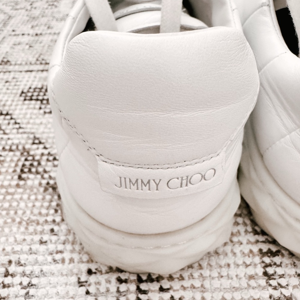Jimmy Choo Diamond Light/F Leather Low-Top Trainers - Picture 11 of 16